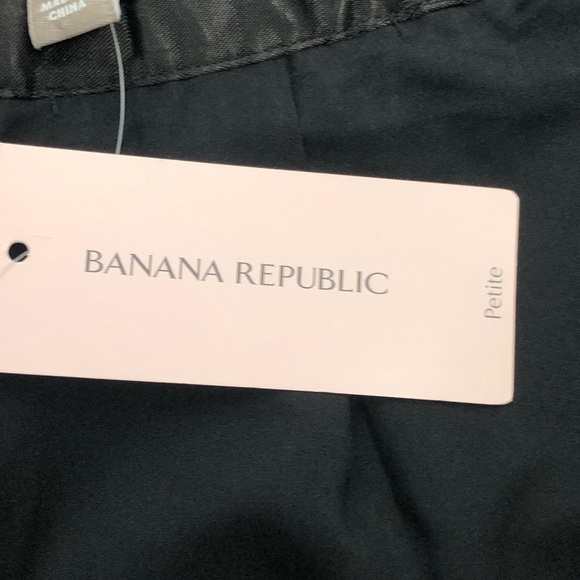 Banana Republic black shine Faille ribbed banded pleated mini skirt 4P - Picture 6 of 11